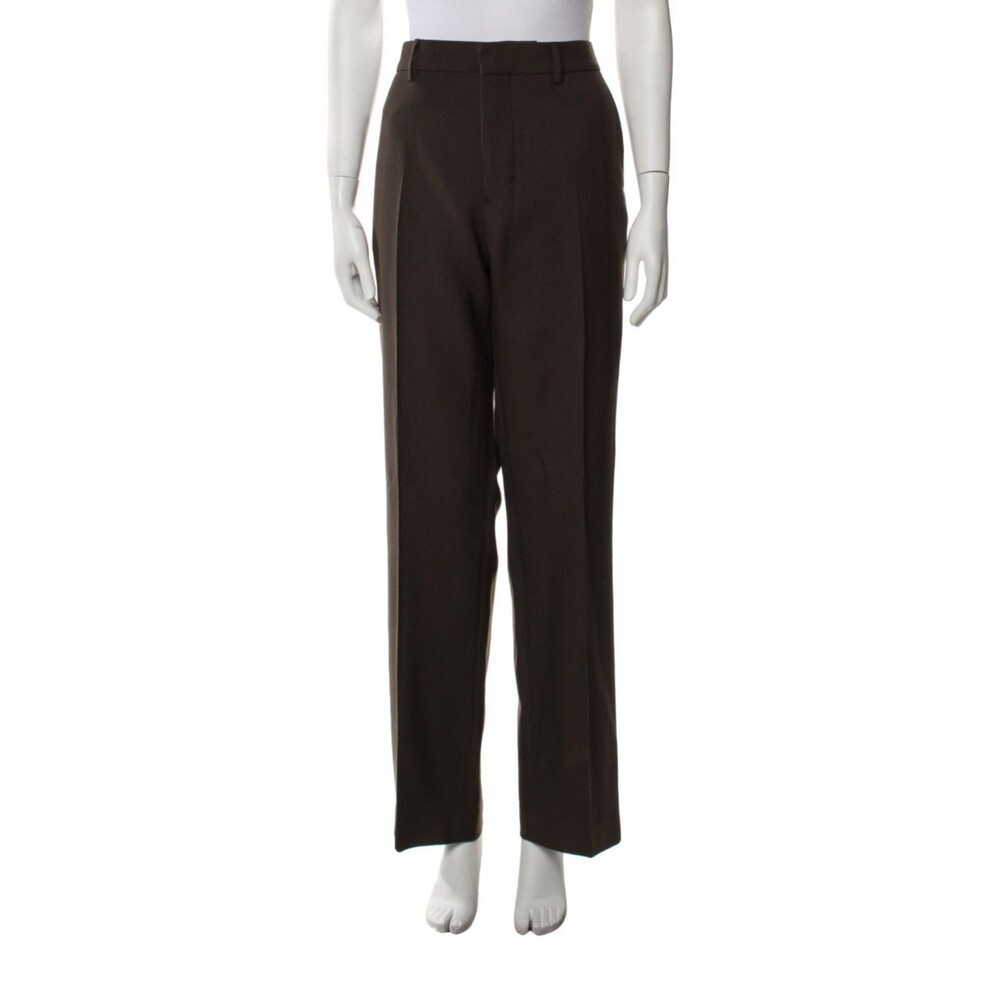 AMI Paris Straight Fit Trousers Soft Wool Gabardine 221 Dark Coffee 42 - Picture 7 of 12